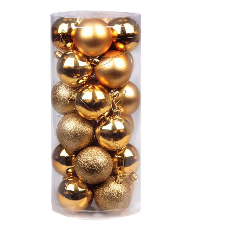 En stock suministro 24 bolas de Navidad de barril creativo bolas decorativas de Navidad bolas de plástico mate al por mayor regalos de Navidad
