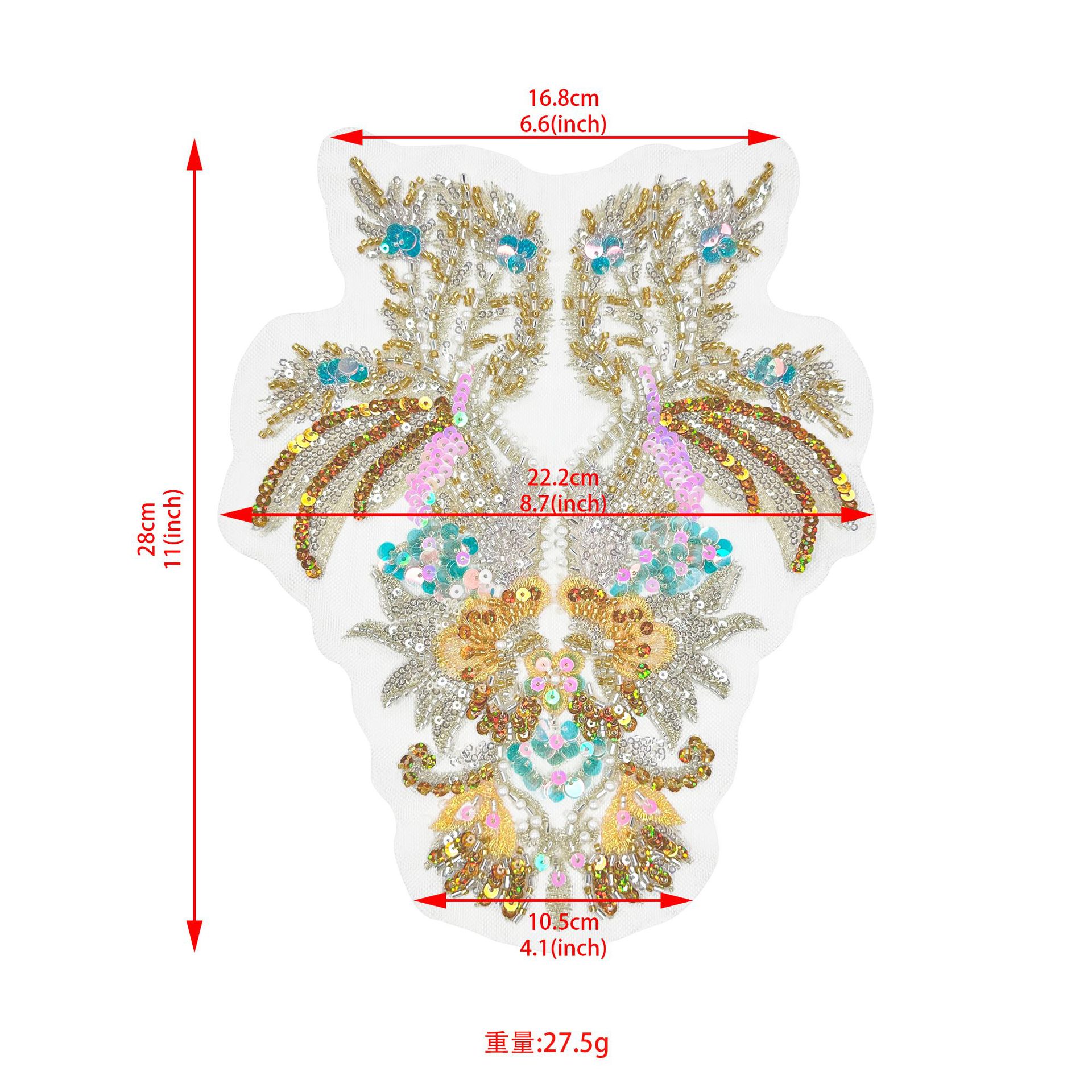 industria pesada esquinilla perla bordado parche vestido de boda accesorios de ropa china ropa infantil vestido de princesa decoración bordado parche tela al por mayor