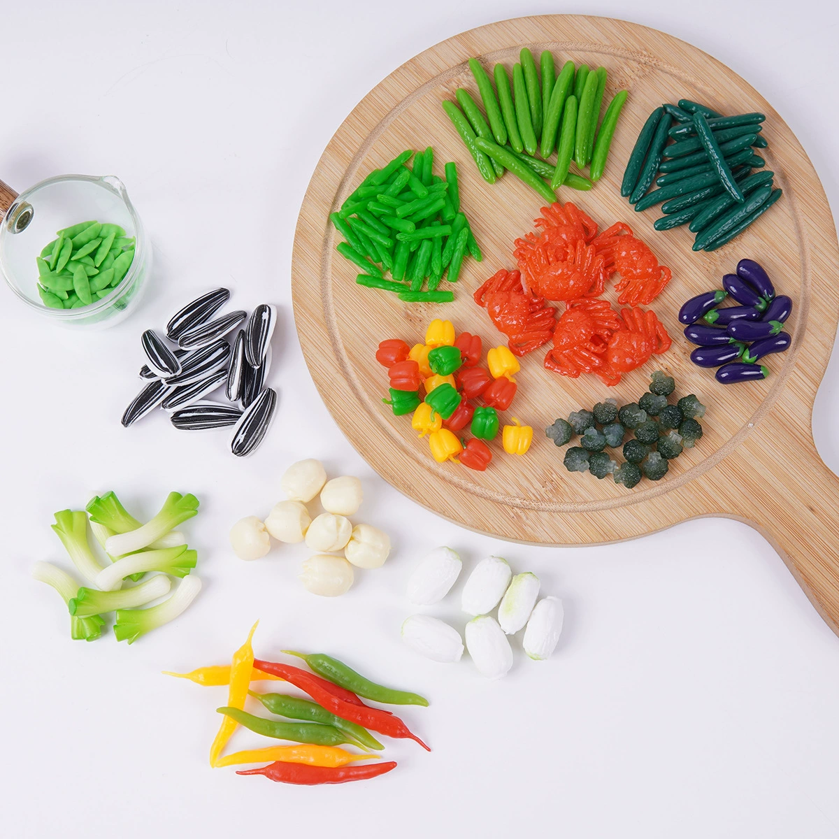 Миниатюрные искусственные редиски и капуста из ПВХ, декоративные элементы для сцен в стиле DIY, маленькие овощные украшения для супермаркетов, миниатюрные игрушки для игр в корзине с едой.