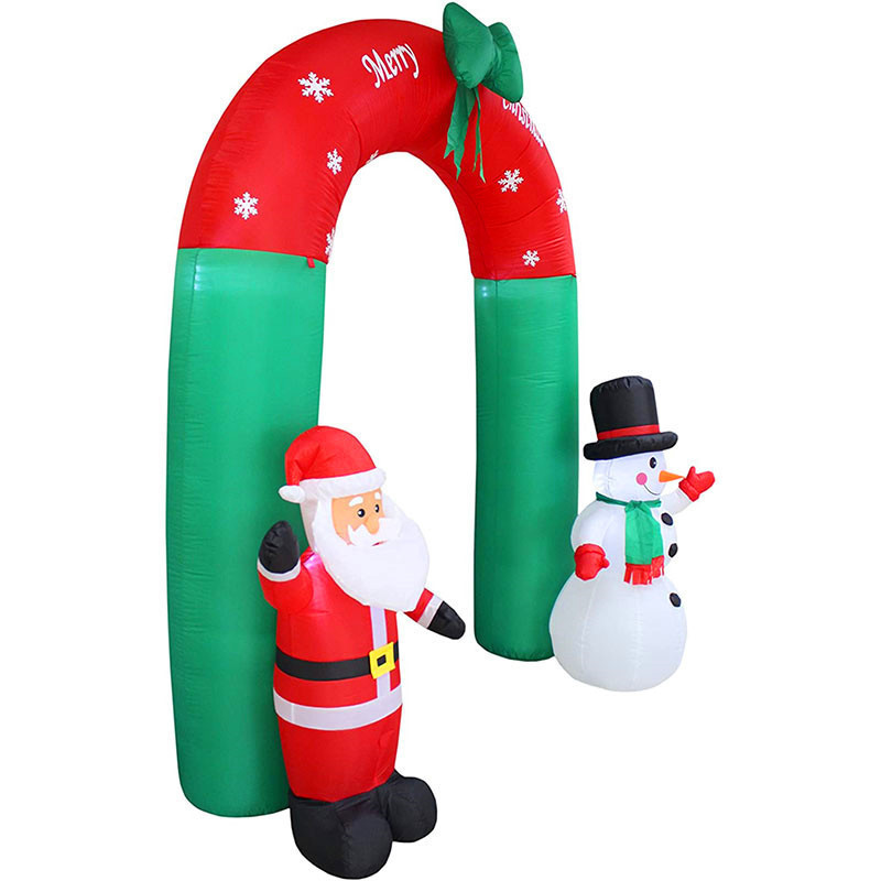 跨境新款充气圣诞老人拱门户外发光圣诞树圣诞装饰品雪人详情3