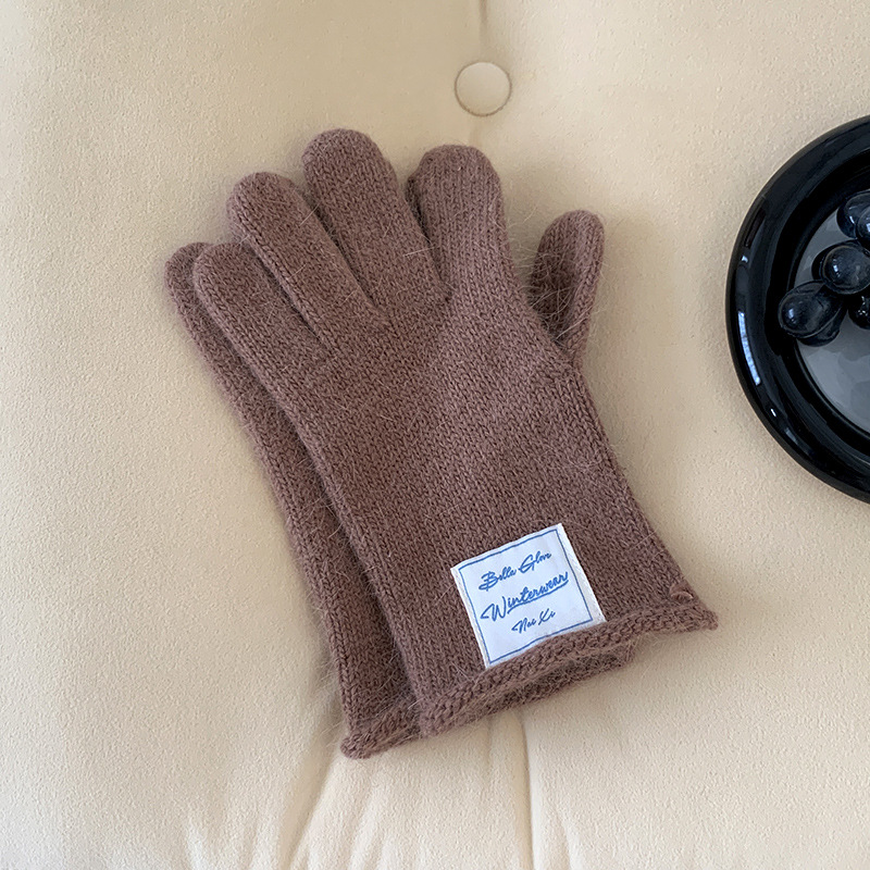 Sombrero bufandas mujeres otoño invierno pantalla táctil coreana lana de punto dedos guantes cálidos bufandas set al por mayor