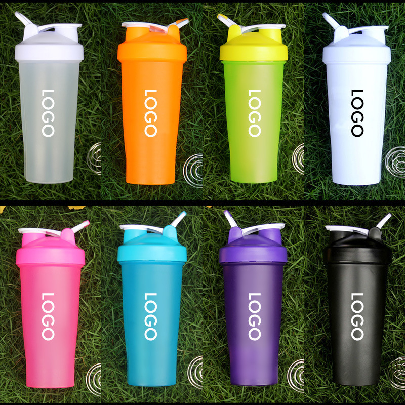 Sports shaker cup 600ml fitness milkshake cup protein powder shaker cup mixing cup can be printed with logo advertising plastic cup