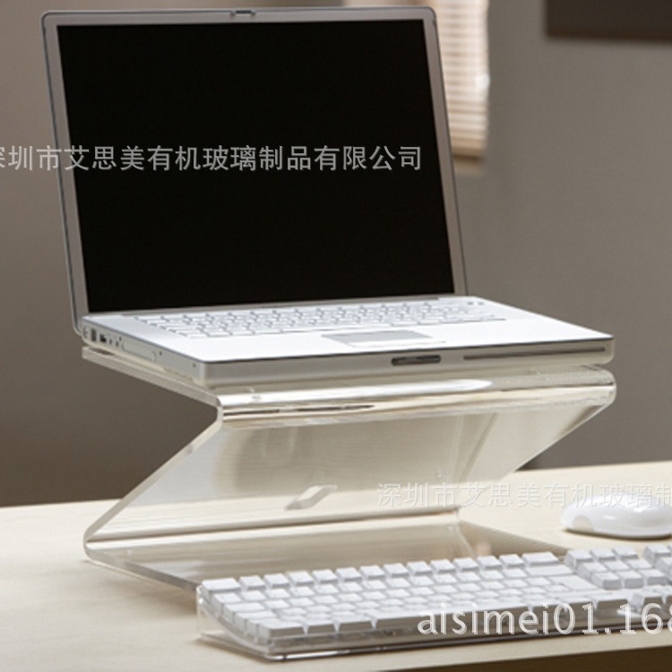 亚克力高档商场家具电脑展示支架 进口亚加力透明电脑桌生产工厂
