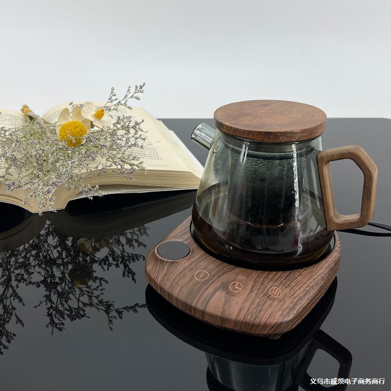 新款加热杯垫100度暖杯垫保温垫保温杯垫厂家胡桃木款茶杯垫