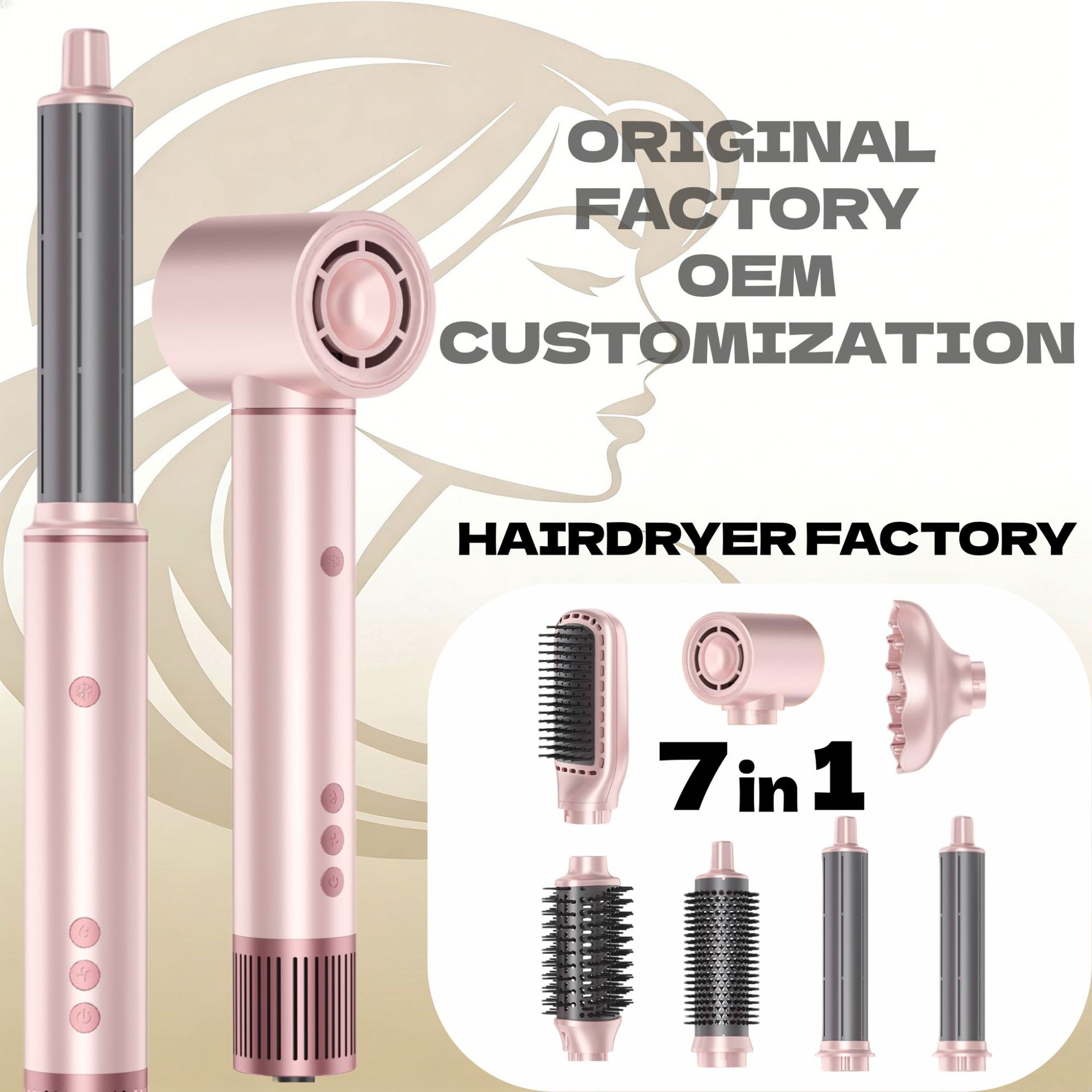 국경을 넘는 인기 상품 5-in-1 열풍 빗 에어 스타일링 컬링 아이언 고속 헤어 드라이어 스트레이트 헤어 음이온 헤어 드라이어