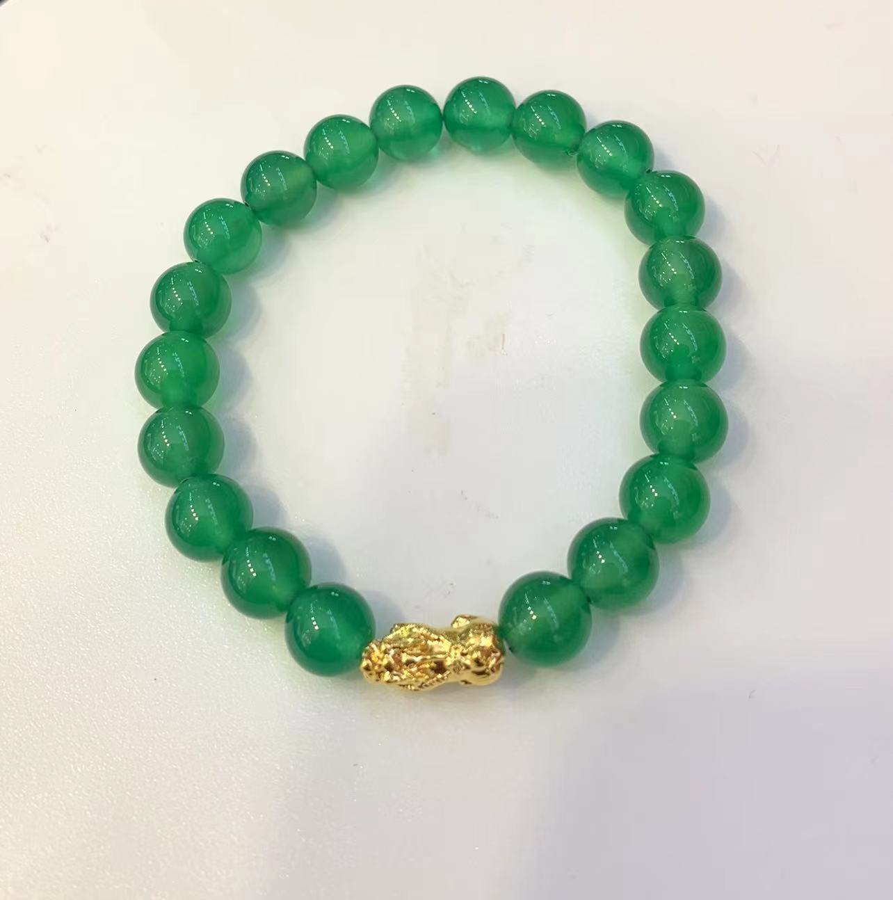 Pi Xiu 녹색 옥수 마노 팔찌