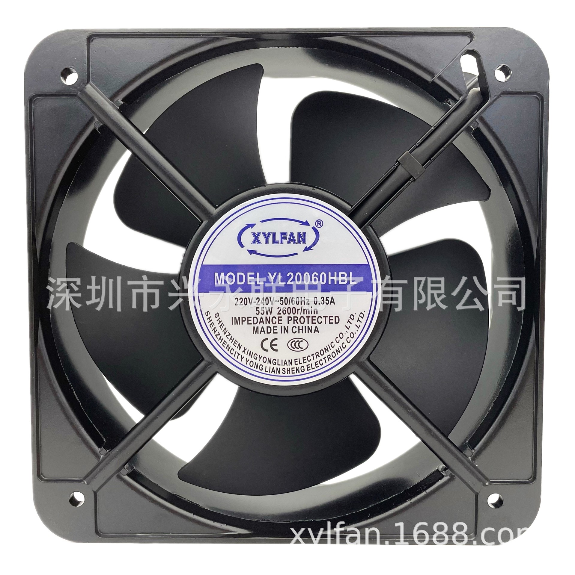 信誉品牌兴永联厂家散热风机200*200*60mm冷却风扇方形YL20060HBL