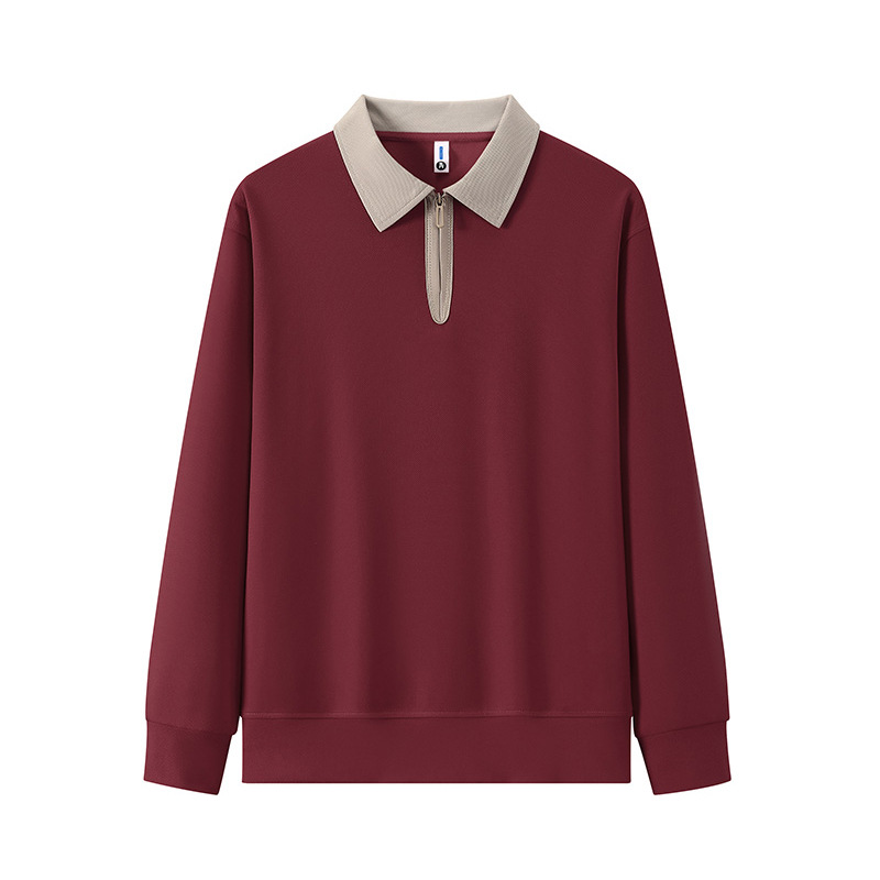 T-shirt ample à manches longues tendance automne sweat-shirt vêtements supérieurs pour hommes, nouveau style avec col à revers à l'extérieur et décontracté_voghion.com