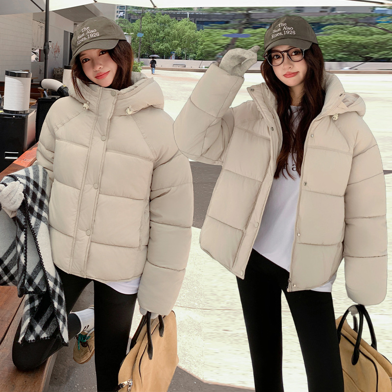 2025, invierno nuevo estilo coreano suelto femenino delgado exterior pequeño alto abrigo corto caliente moda
