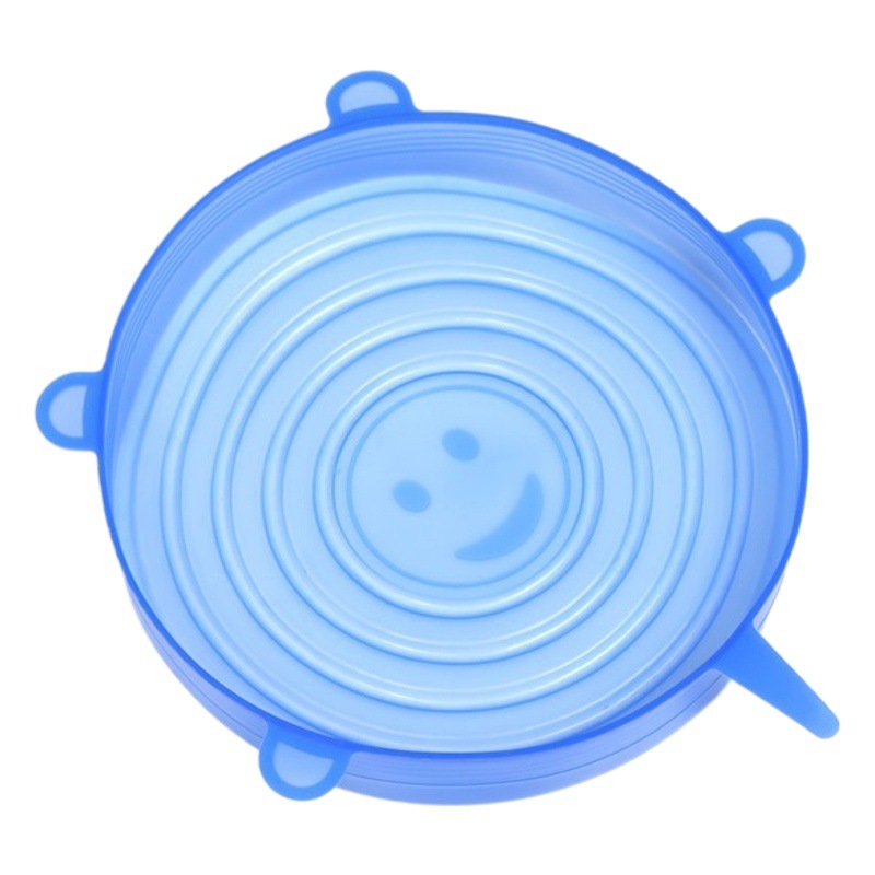 Venta caliente transfronteriza utensilios de cocina cubierta de conservación fresca juego de seis piezas cubierta sellada de silicona cubierta antidesbordamiento envoltura de plástico redonda fábrica al por mayor