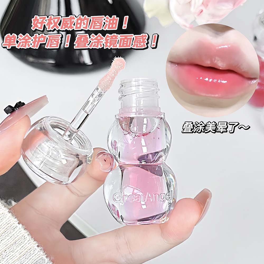 GreatAngel agua transparente brillante labios óleo espejo labios de cristal coreano transparente fiesta de estudiantes cosméticos de belleza transfronterizos image 3