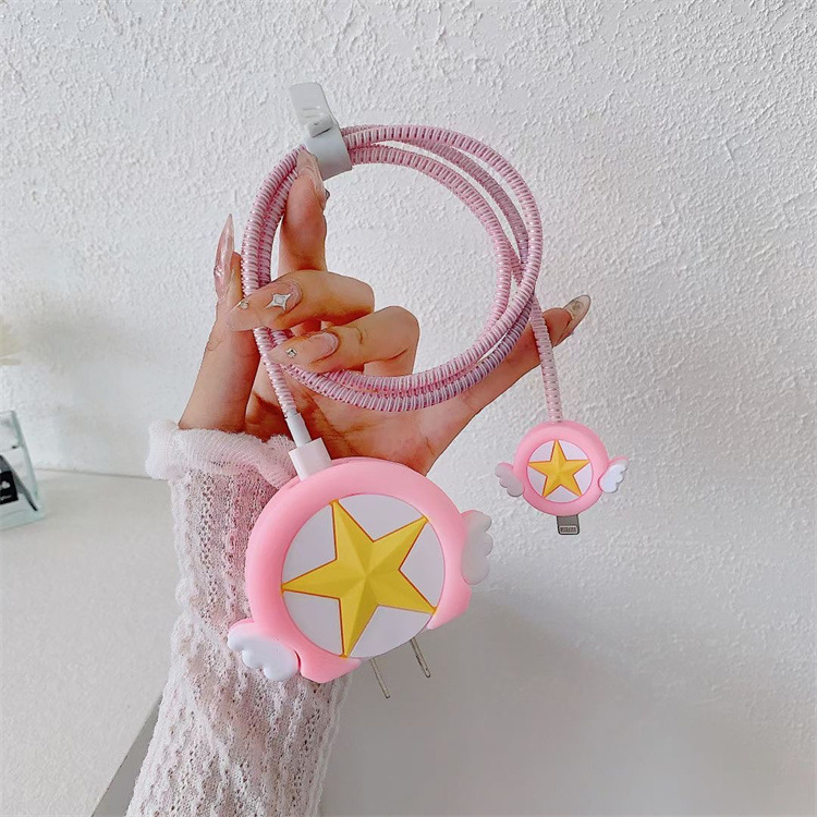 2023 nuevo cargador de dibujos animados cubierta protectora adecuada para Apple carga rápida cabeza 18/20W estándar europeo estándar americano aplicable