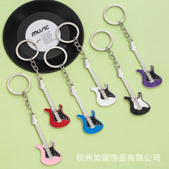 クリエイティブギターのキーホルダー金属エレキギターカラー滴油鍵ストラップ音楽クロスボーダー人気プレゼント