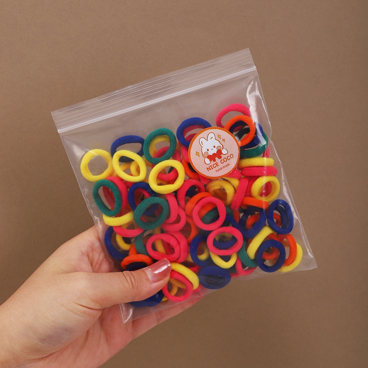 Cabeza de bebés de cabello de color caramelo anillo de cabello de goma de alta elasticidad cabello de mujer no lesionar cabello de cabello tocado de niña