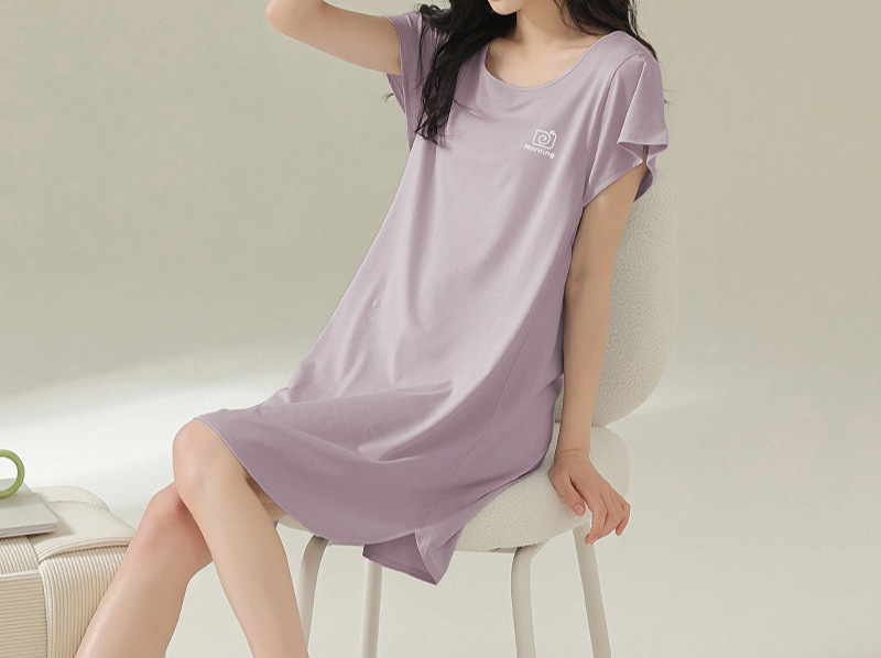 Modal Nightgown for Women Summer 2025 New Short-Sleeved Thin Sweet Color Large Size Maternity Home Wear Jumpsuit