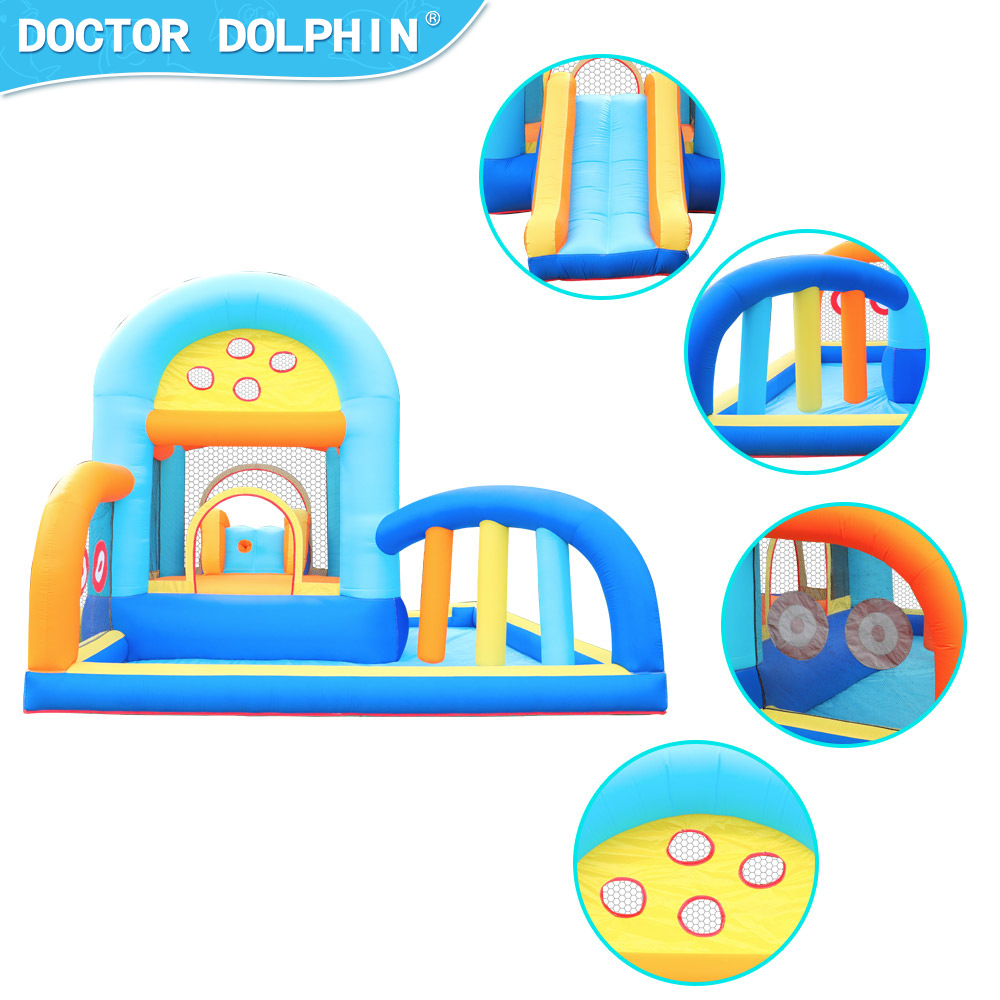 Doctorado en delfines | Castillo inflable para niños, tobogán pequeño para el hogar, castillo plegable para niños