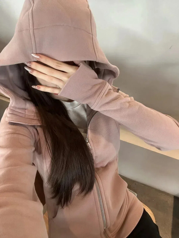 黑色修身外套女款秋季2025新款连帽卫衣初秋穿搭收腰瑜伽服上衣|undefined