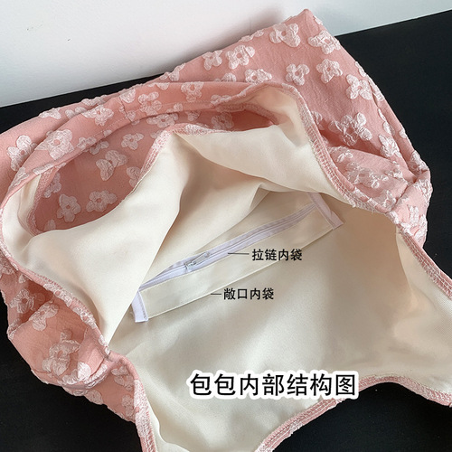 Canvas bag design, summer new bag, simple fairy flower lace shoulder bag, hand bag, literary bag