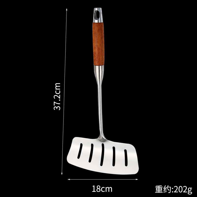 304台所用品ステンレスシャベルの幅が長い柄のシャベル家庭用ステーキ焼き魚の油漏れシャベル|undefined