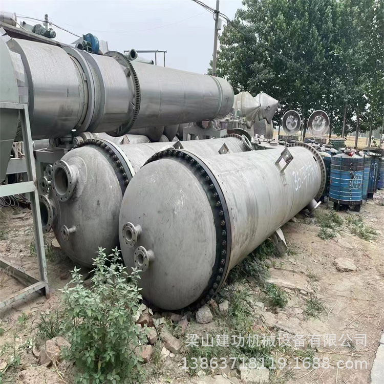 二手列管式不锈钢冷凝器 螺旋板换热器350平方高压钛材冷凝器回收