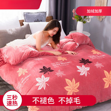 珊瑚绒加厚被套法兰绒毛绒单件保暖法兰绒被罩冬季加绒学生单双人