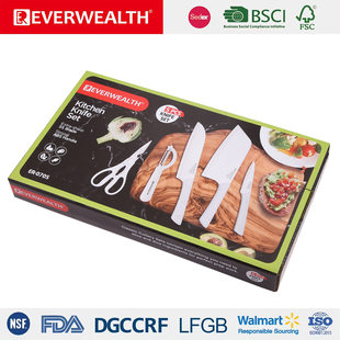 (Cross-border trading), white handle, set stainless steel, knife, scissors, gift box
