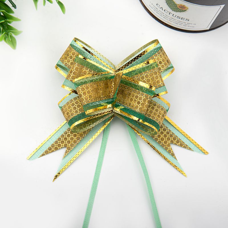 Transfronterizo 30 brillo de tamaño mediano punto hilo de nieve cinta arco dibujado a mano flor regalo de Navidad flor embalaje Flor de tirón