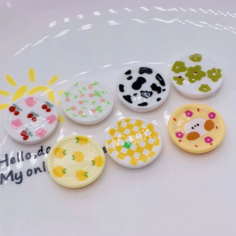 Мультяшные печатные тарелки, ювелирные аксессуары, материалы для рукоделия, оптовая продажа, декоративные кремовые клеи, смола, мультяшные брелоки