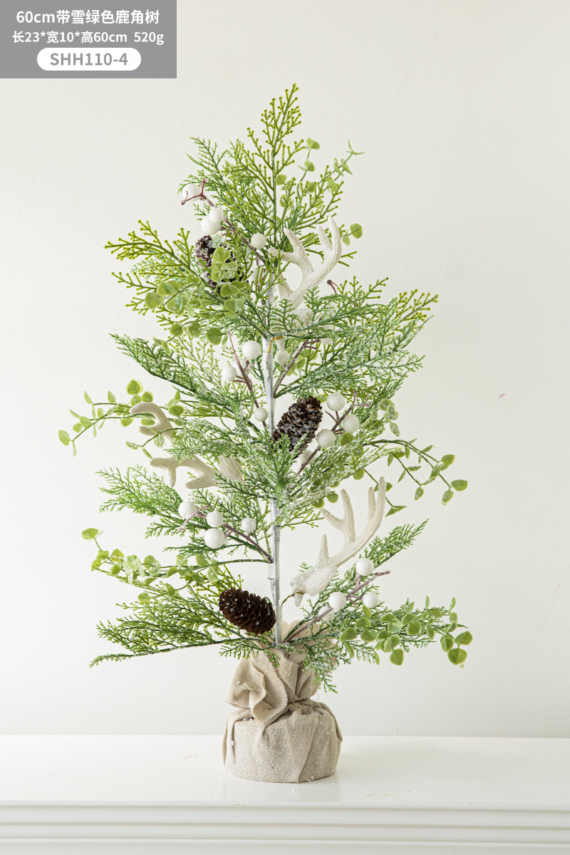 Árbol de Navidad blanco cornisa Garland ratán decoración ins Mori Garland accesorios fotografía planta verde boda ceremonia Decoración