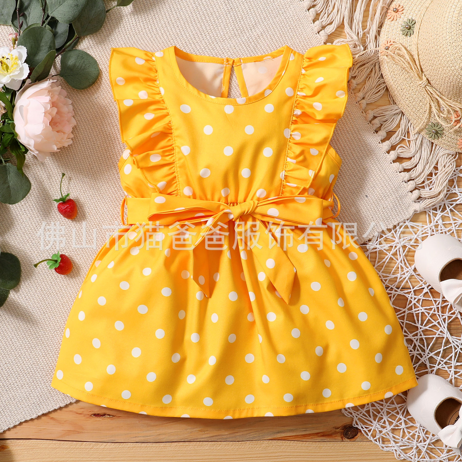 2021ins primavera y verano chicas europeas y americanas volando manga con volantes princesa Linda vestido de una pieza