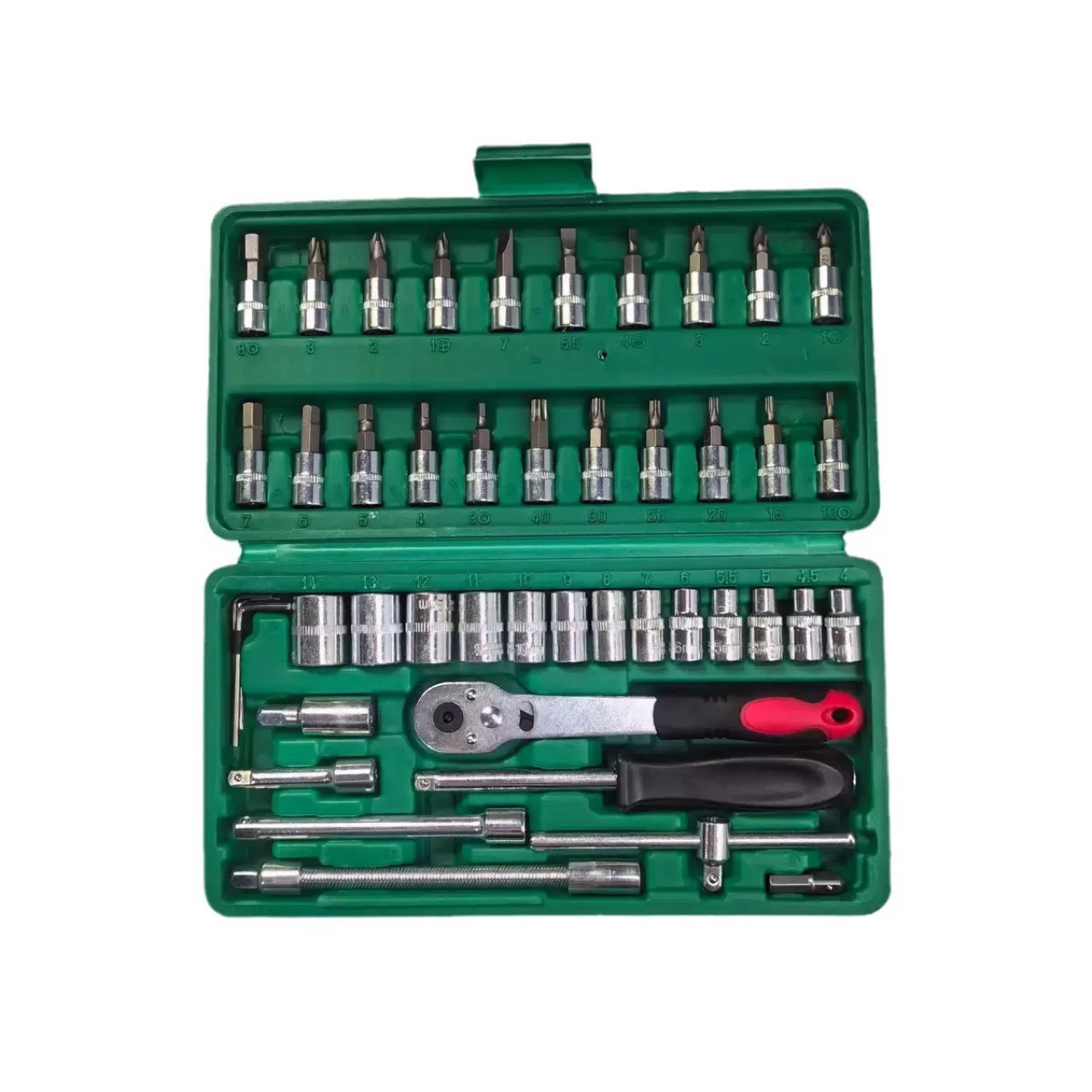 46-Piece Socket Wrench Set for Cars, Motorcycles, and Maintenance, Household Small Hardware Tool Kit Set