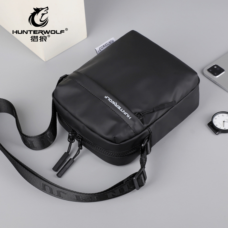 Wolf Hunter Men's Bag Single Shoulder Bag Crossbody Bag Large Capacity Men's Versatile Water-Repellent Bag Urban Simple Casual Style