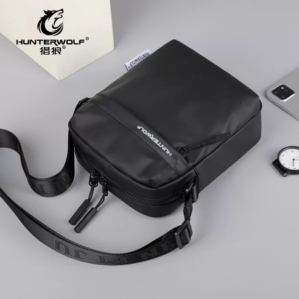 Wolf Hunter Men's Bag Single Shoulder Bag Crossbody Bag Large Capacity Men's Versatile Water-Repellent Bag Urban Simple Casual Style