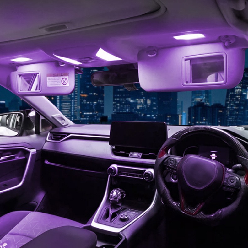 Suitable for 19-20 Toyota RAV4 RongFang LED flat reading light colorful roof light RF with remote control interior