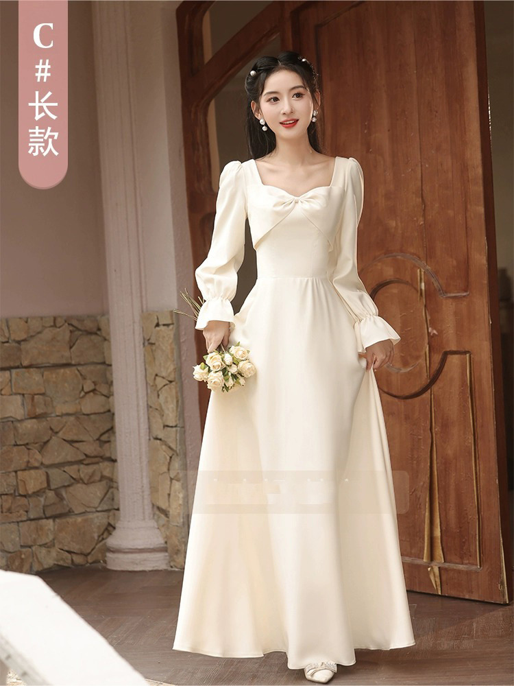 Champagne color c style-long style