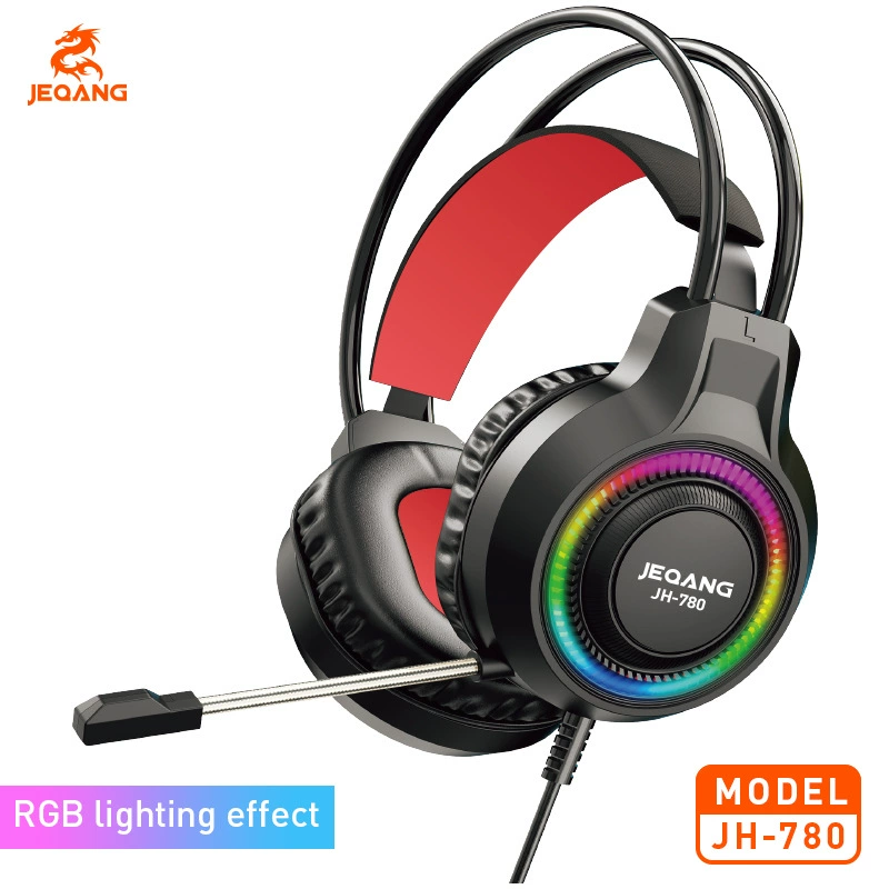 Проводное игровое или наушники (JEQANG) JH-780, подсветка RGB, виртуальный 7.1, микрофон, для ПК