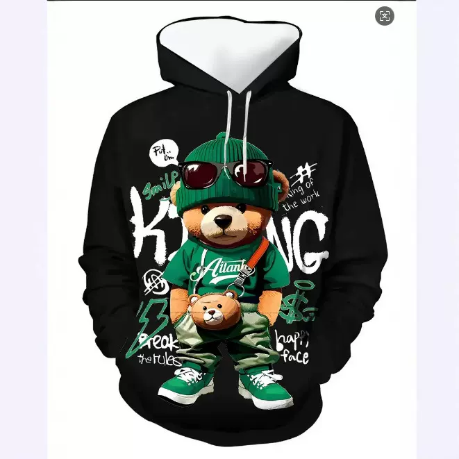 2025新款跨境外贸亚马逊热卖爆款3D数码印花男款休闲街头连帽卫衣