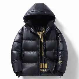 黑金棉服网红潮流冬季新款加厚保暖棉衣男女情侣同款连帽外套
