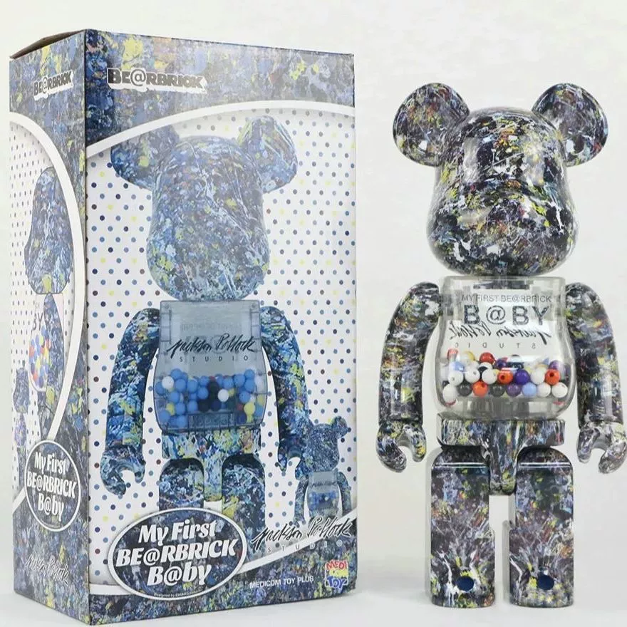 Bearbrick Violent Bear 1000%Plating Tide Playing Bear Hand -Office Toys Home Locker Ladder Van Gogh Qianqiu