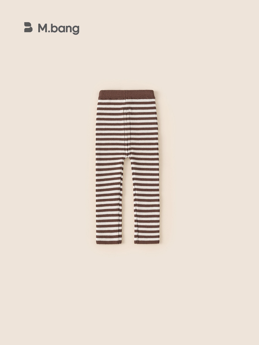 Youbao ropa para niños leggings a rayas para niñas 2024 otoño e invierno, pantalones largos de punto cálidos para niños, pantalones de todo fósforo para bebés femeninos