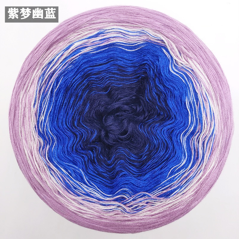 春夏蕾丝棉纯棉线彩虹蛋糕线渐变手工编织毛线披肩棒针钩针线|undefined