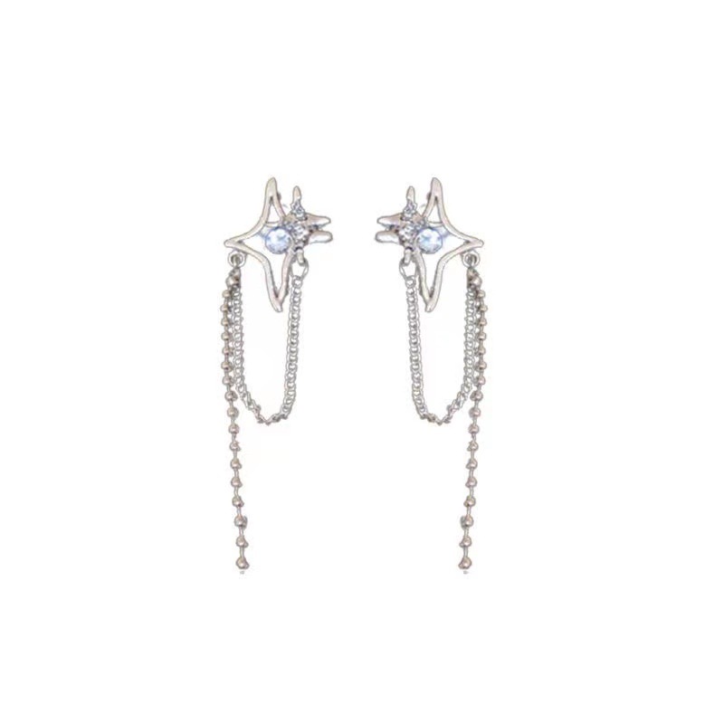 1 Pair Elegant Star Plating Inlay Alloy Artificial Diamond Drop Earrings display picture 1
