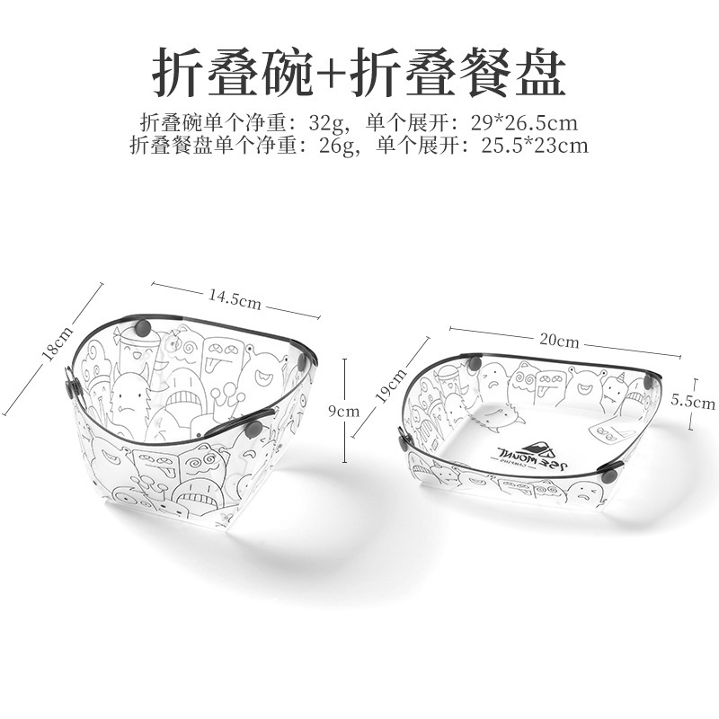 80% will choose [food grade] PP folding bowl + dinner plate, 1 each