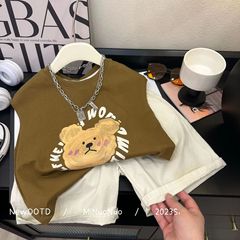 2024夏季韓版新款男童中小童帥氣無袖短褲童裝兒童背心套裝兩件套