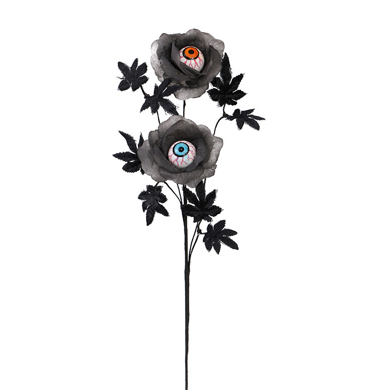 Cross-border Halloween ojos de terror negro hojas de arce ramos de flores Festival de fantasmas Hogar comercial Decoraciones de Halloween