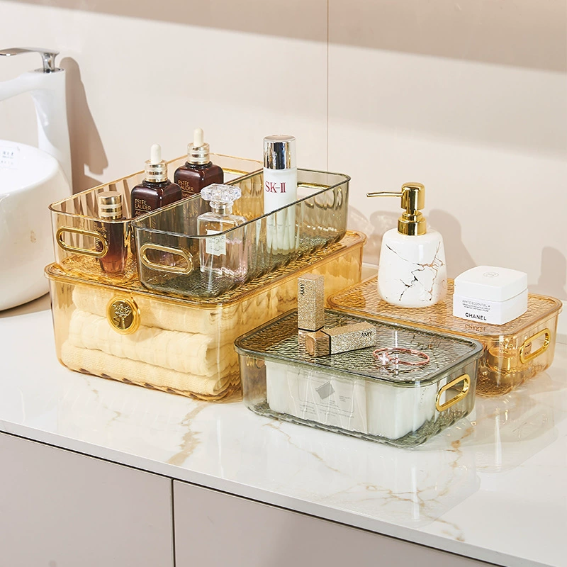 ПЭТ прозрачный ящик для хранения бытовой творческий свет роскошное хранилище косметики Высококрасивая ванная комната гостиная спальня хранилище