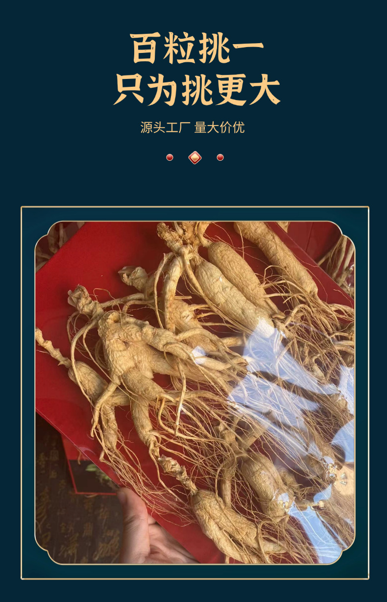 Wild-Simulated Ginseng Slightly Imperfect Roots 200g Dried for Cooking and Decoction quality and texture