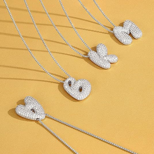 Venta caliente transfronteriza globo plateado gordito 26 letras inglesas collar colgante cobre chapado en oro real con incrustaciones de circón