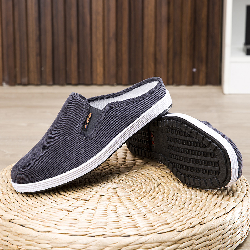 New Men's Slippers National Style National Style Old Beijing Cloth Shoes Canvas Shoes Summer Breathable Slip-on Men's Shoes