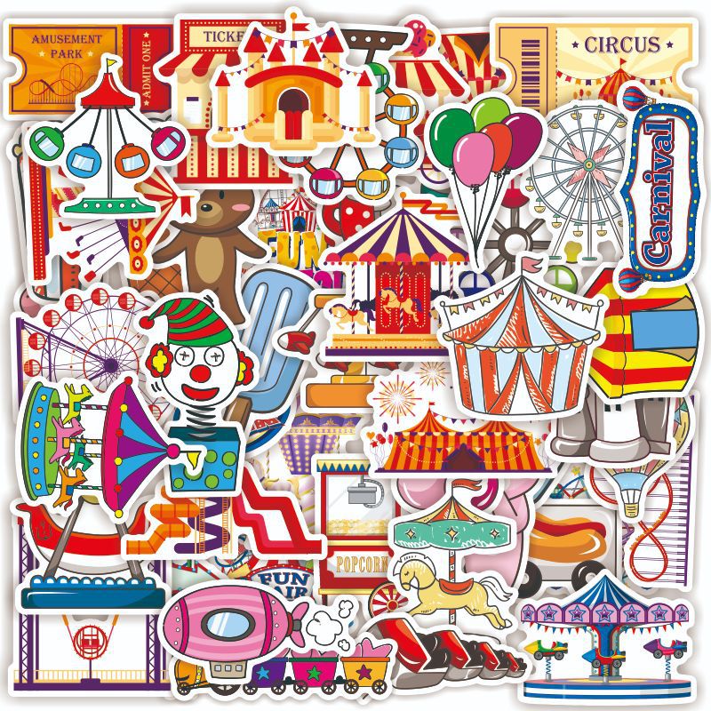 50 Carnival Waterproof stickers Tablet Water Cup Stationery Suitcase Skateboard Suitcase Decorative stickers
